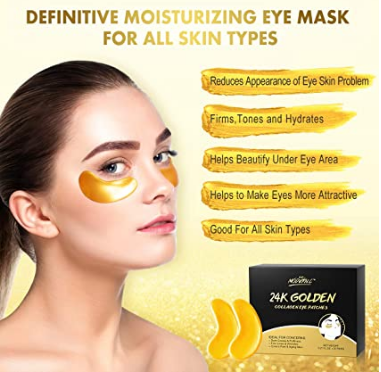 24K Gold Under Eye Patches – Reduce Dark Circles & Puffiness | At-Home Spa