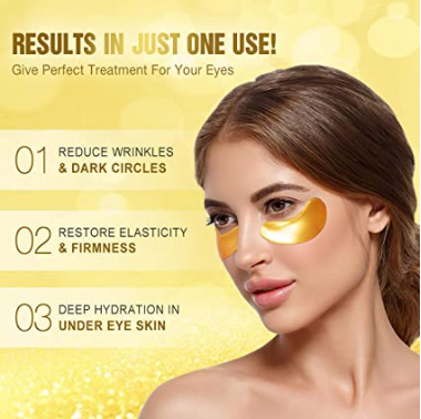 24K Gold Under Eye Patches – Reduce Dark Circles & Puffiness | At-Home Spa
