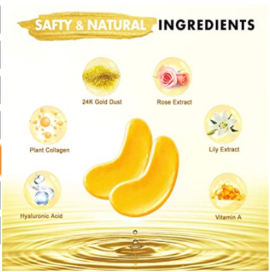 24K Gold Under Eye Patches – Reduce Dark Circles & Puffiness | At-Home Spa