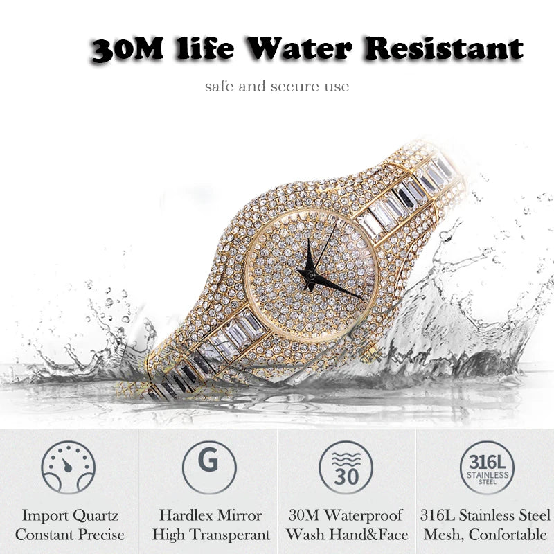 MISSFOX 30mm Small Womens Watch Shockproof Waterproof Luxury Ladies Ar Metal Watch Bracelets Rhinestone Bu Cheap Chinese Watches
