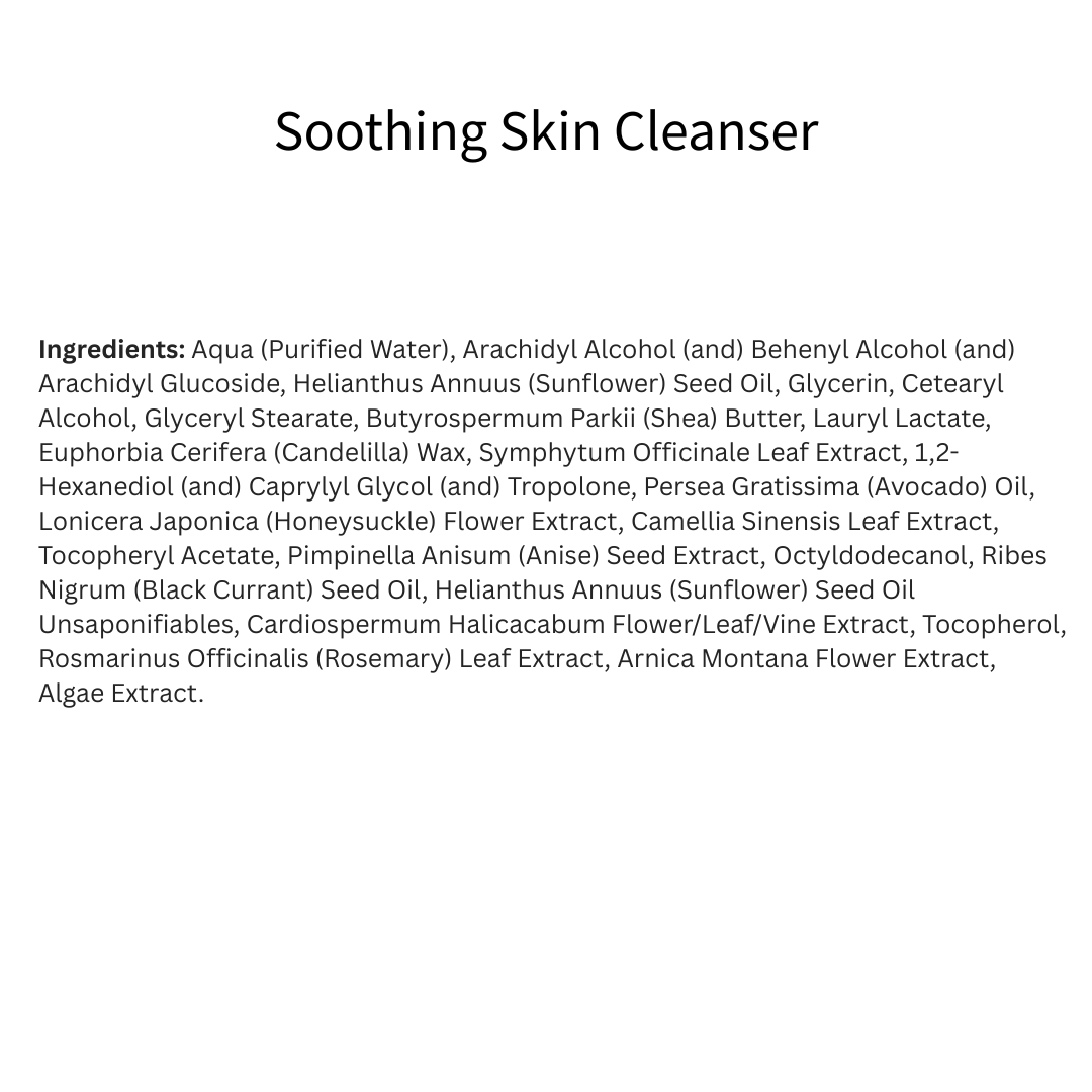 Soothing Skin Cleanser With Comfrey Extract and Arnica Extract